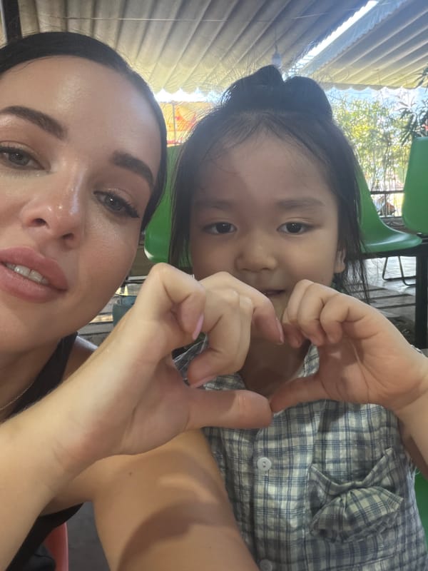 Mother, child share early morning coffee selfies in Nha Trang