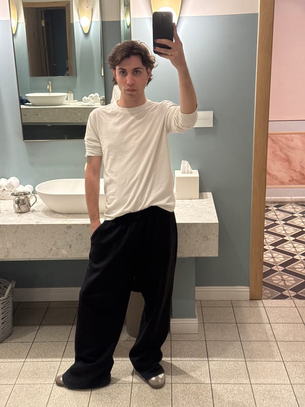 Young man takes bathroom selfie in Tel Aviv