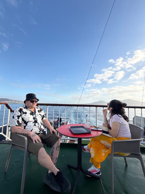 Ferry passengers enjoy sunny morning journey between Spanish coastal towns