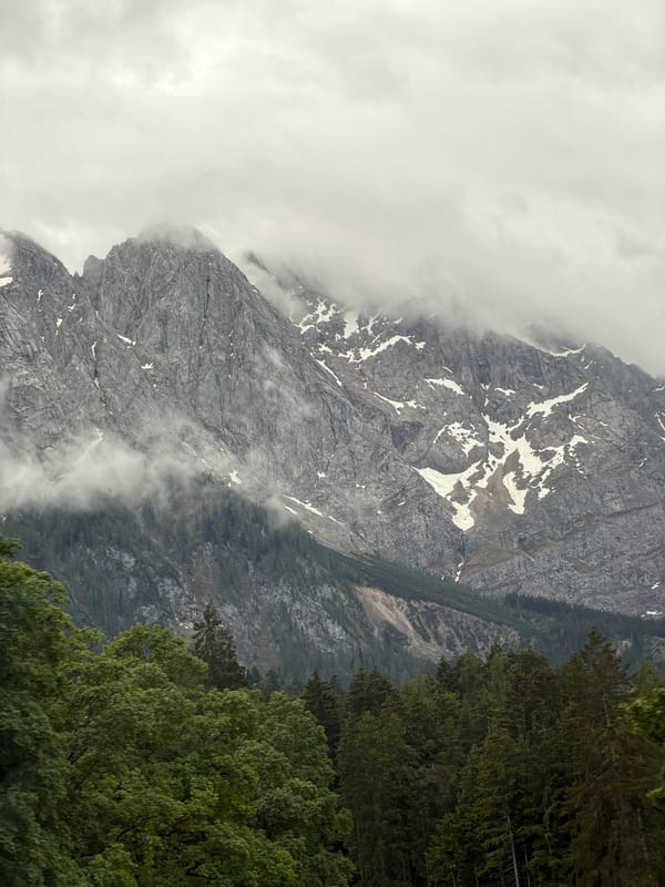 Cloudy mountain landscape observed in Grainau, Germany
