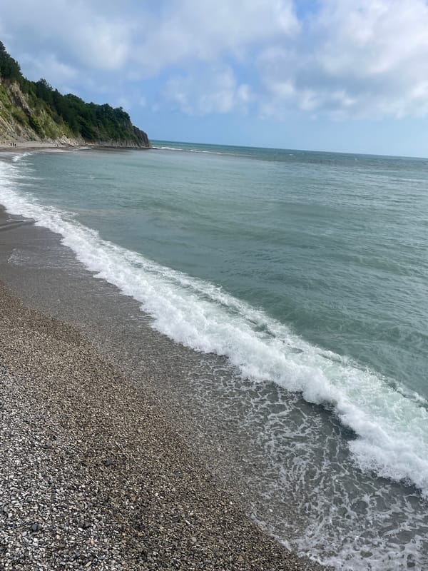 Afternoon stroll documented through Olginka beach resort, Russia