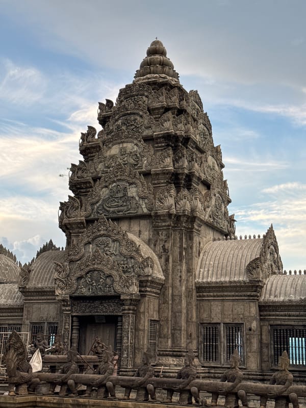 Intricately carved stone temple in Ban Tai, Thailand