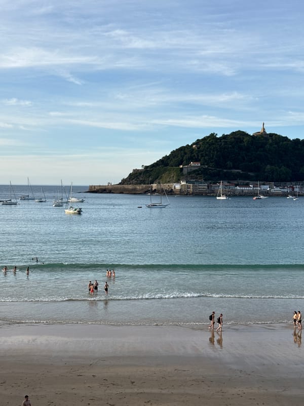 La Concha Beach afternoon scenes in San Sebastián