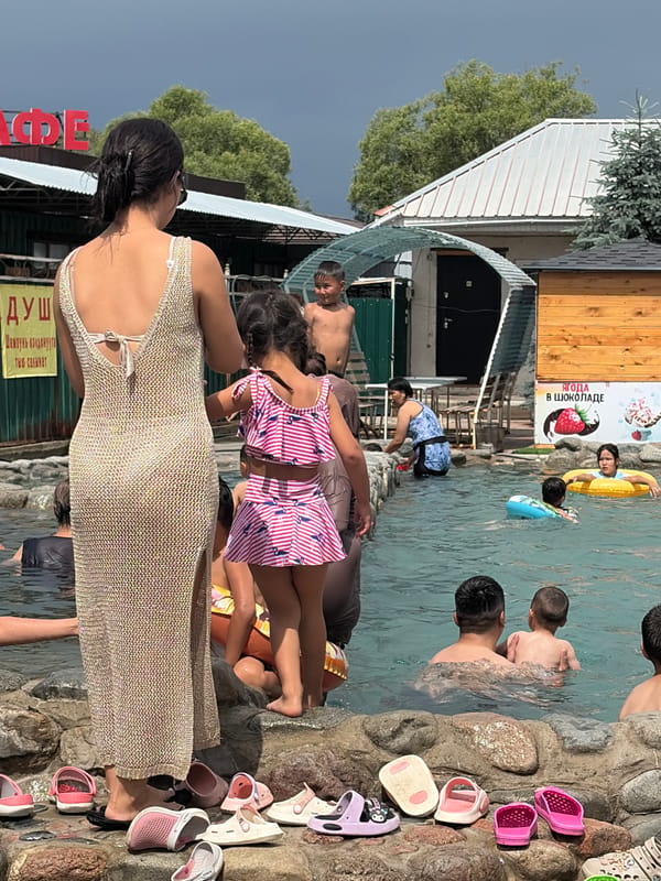 Summer resort day: pool, beach, horses, and garden strolls