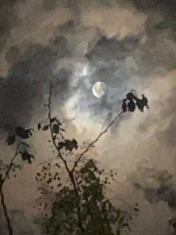 Clouded full moon observed in Baan Kai, Thailand