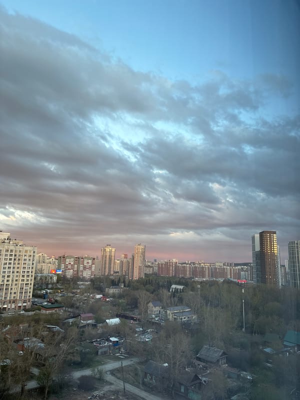 Dramatic sky observed over Yekaterinburg cityscape