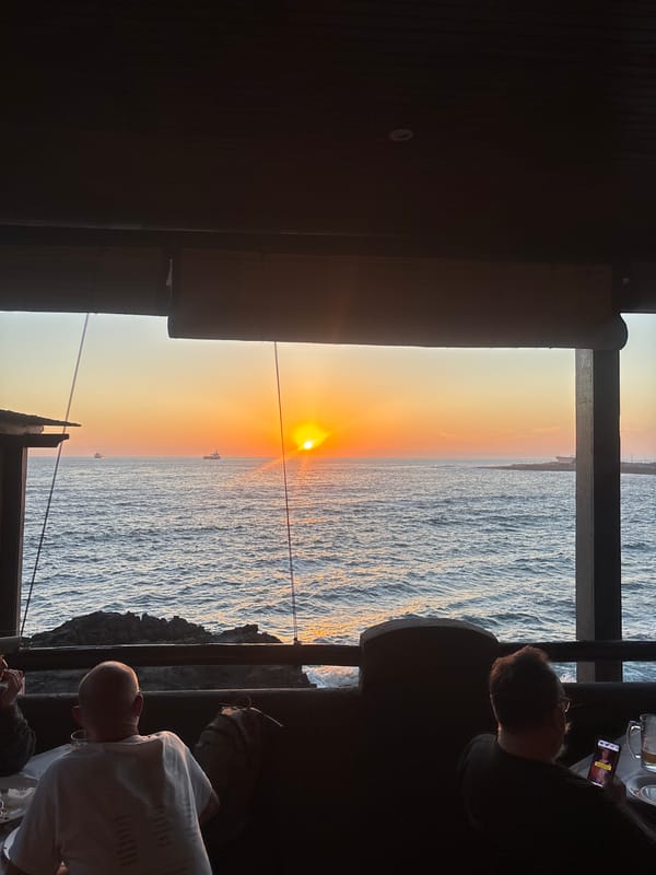 Sunset over Pacific captured from multiple viewpoints in Arica