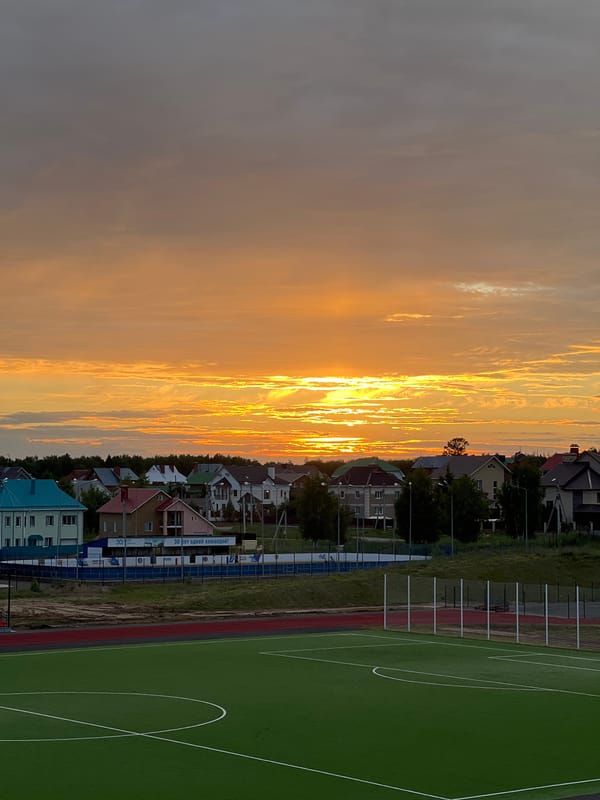 Cats, shawarma, and a sunset evening at home in Noviy