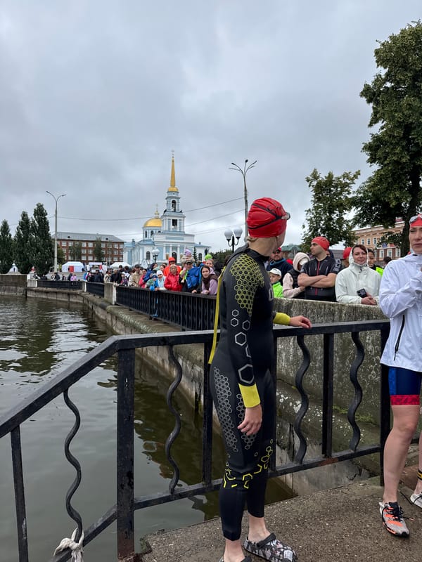 Triathlon event along the waterfront in Votkinsk, Russia