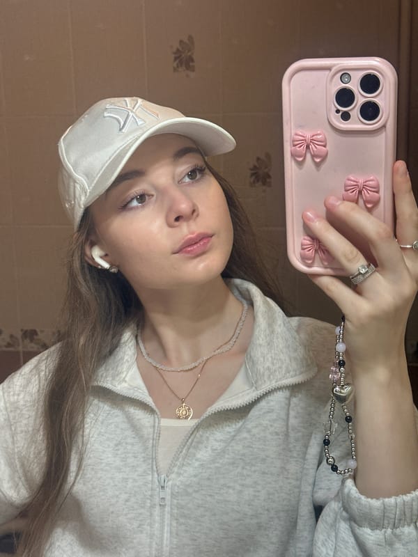 Young woman documents evening with selfies in Kazan