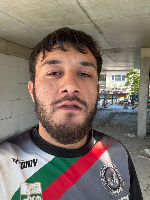Man takes early morning selfie in Tsarevo, Bulgaria