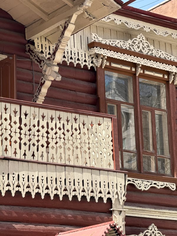 Traditional wooden building documented in Chita, Russia