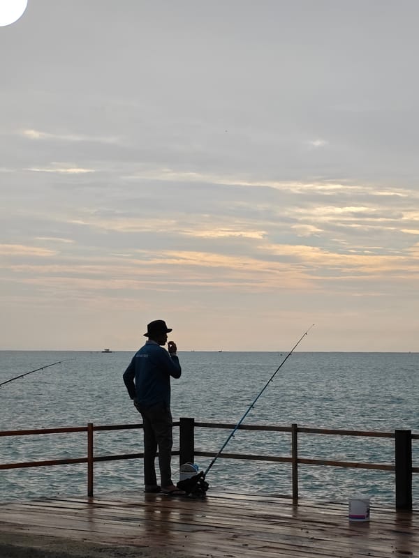 Early morning fishing activity observed along Lhokseumawe waterfront