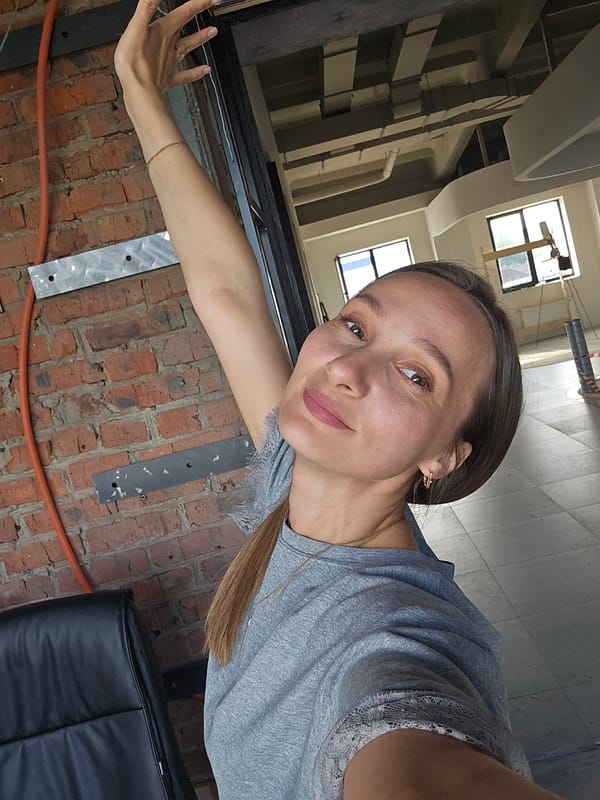Woman holds photo session in industrial space, Chaikovsky