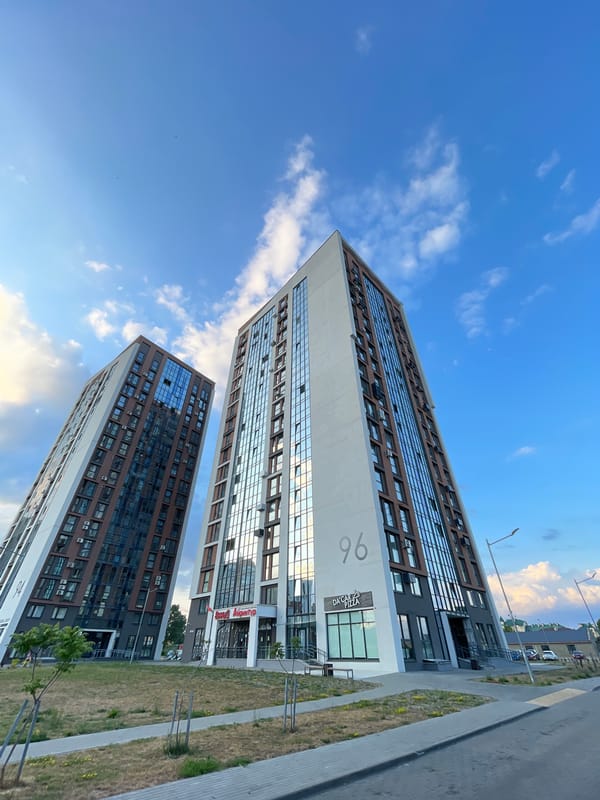 Modern Brest cityscape documented during evening hours