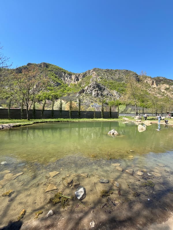 Morning observations capture church and waterway in Bulgarian town
