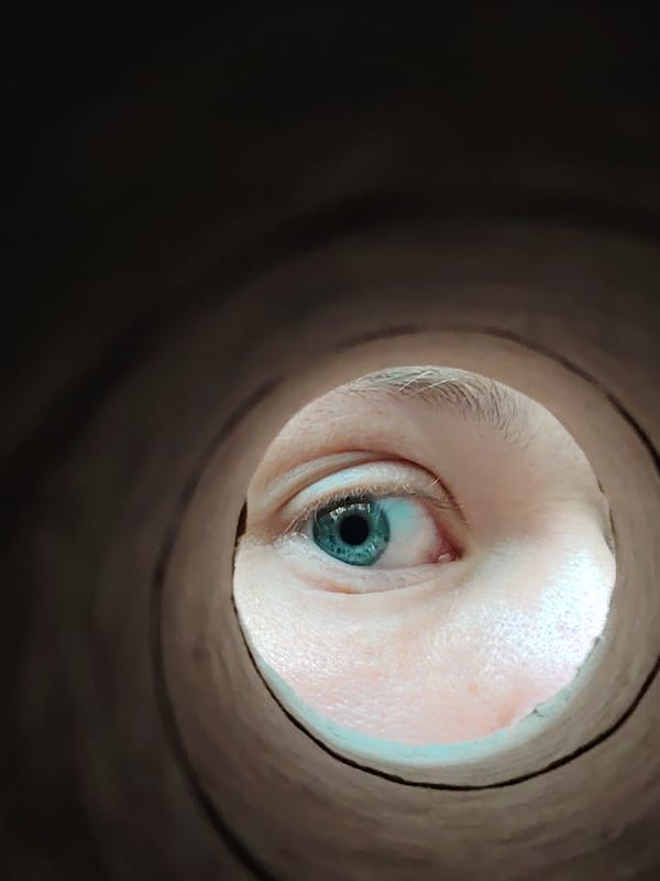 Close-up eye shot and low-angle indoor portrait in Chaikovsky