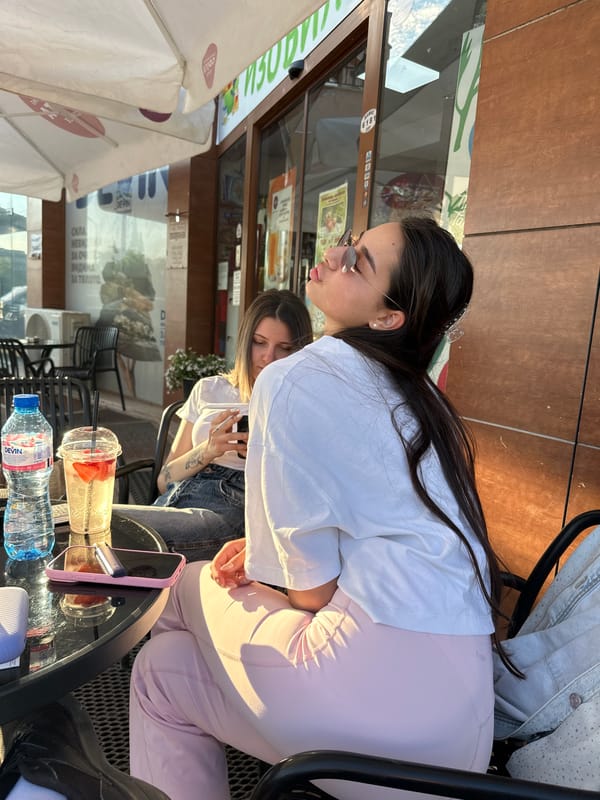 Young women enjoy afternoon café session in Plovdiv