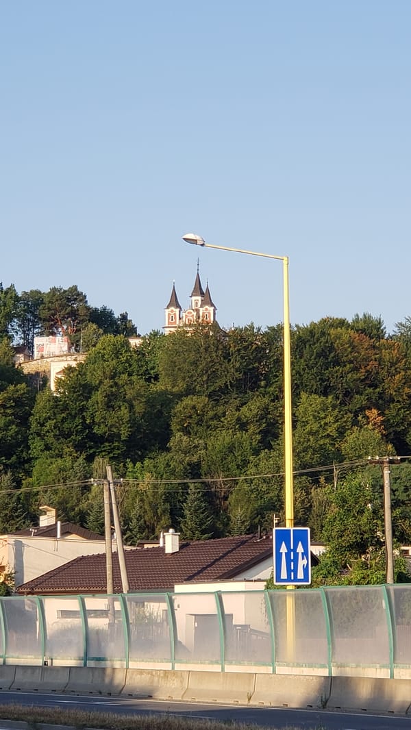 Morning scenes across Prešov — streets, paths, and rooftops