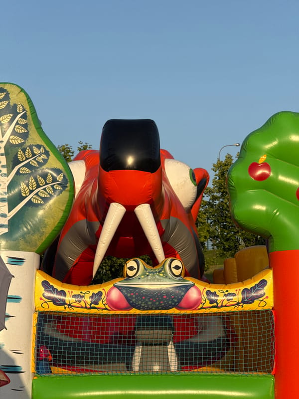 Kids' day out at a city fairground, Eastern Europe