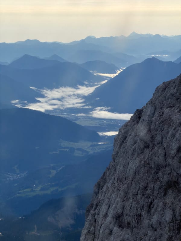 Alpine vista captured from high-altitude viewpoint near Grainau, Germany