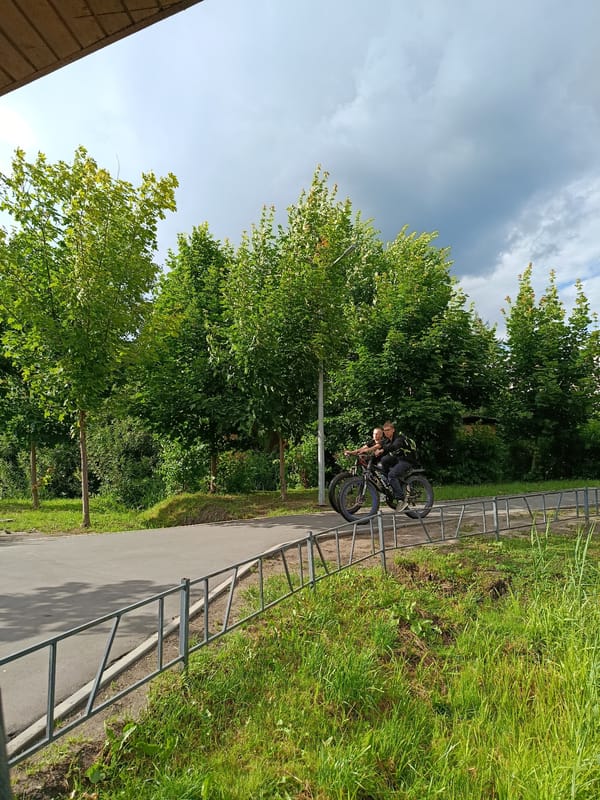 Lazy summer day at a park and pond in Vereya, Russia