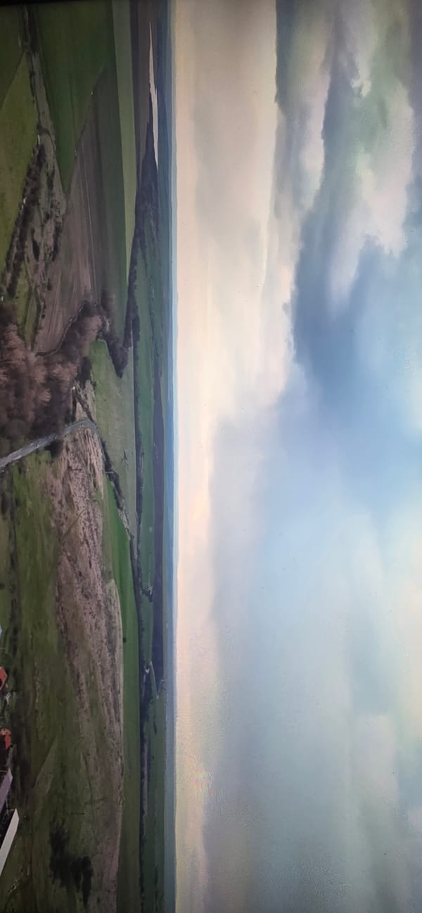Aerial view captures rural Karnobat landscape under overcast skies