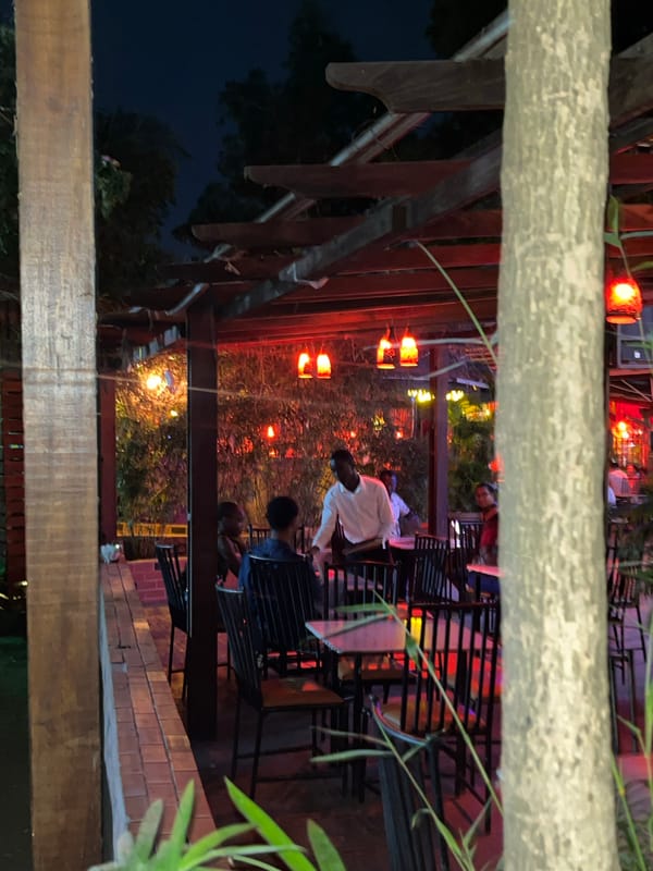 Evening scenes captured in Accra dining area and art