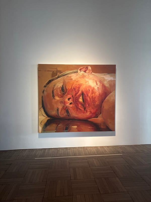Art gallery visit documented in Venice, paintings and bridge viewed