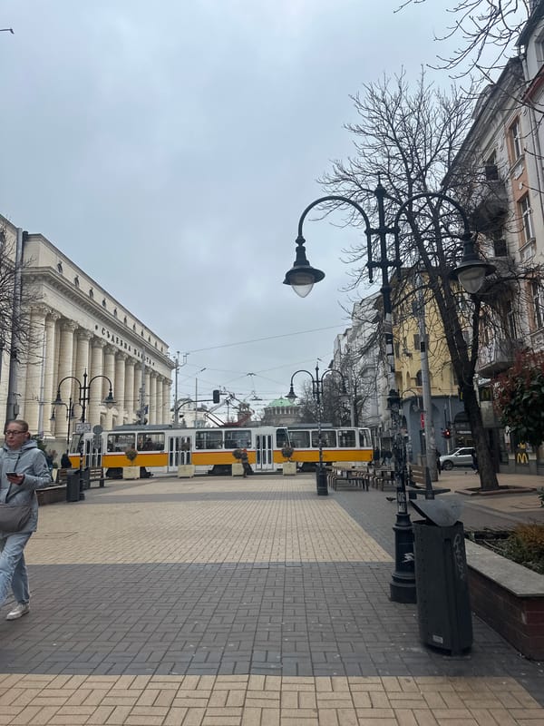 Morning street scenes captured in central Sofia