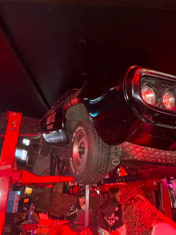 Automotive-themed bar documented by visitors in Saint Petersburg