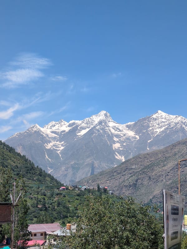 Keylang bus stand and townscape, Himachal Pradesh highlands