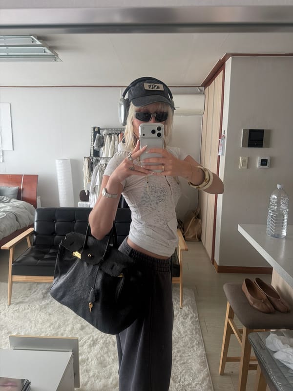 Early morning routine documented through selfies in Seoul