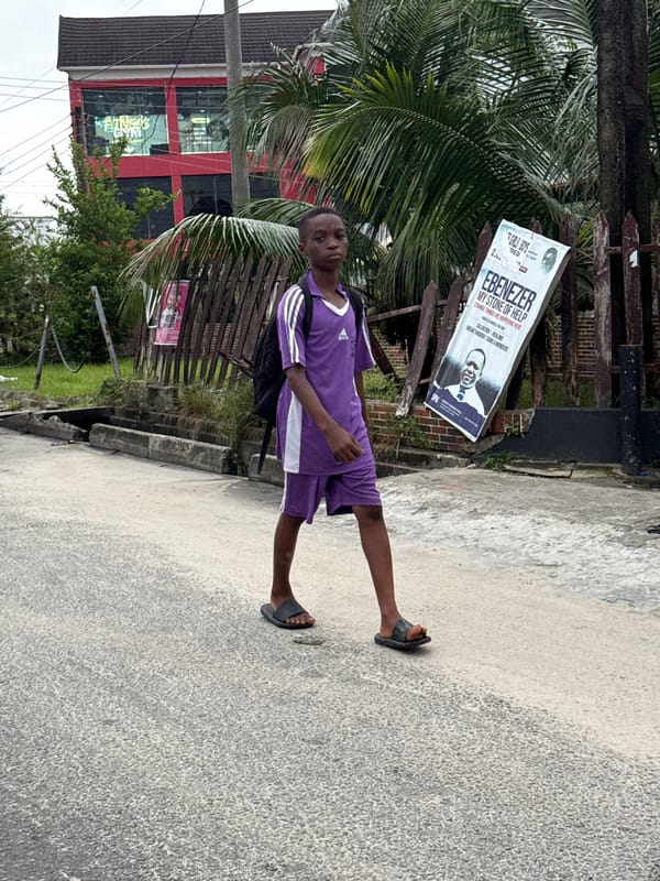 Everyday foot traffic on the streets of Ado, Nigeria