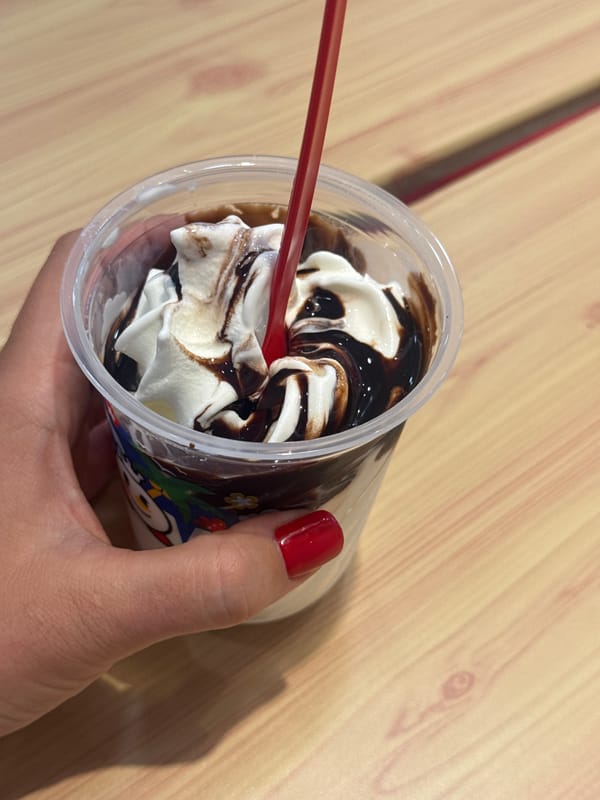 Morning activity at Mixue ice cream shop in Ubud