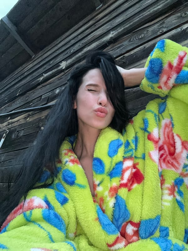 Banya day in Сосново, robes and apple trees