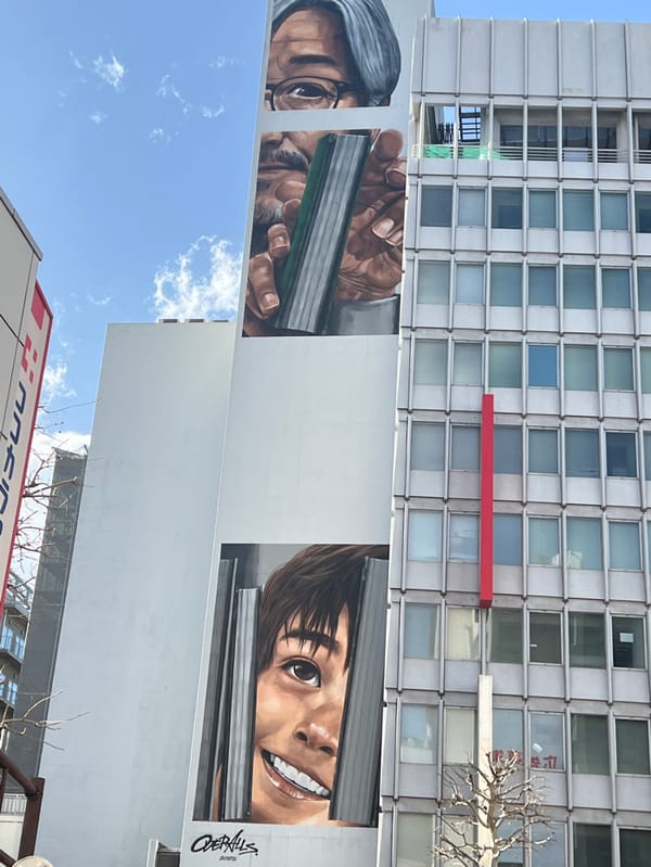 Morning observations capture Tokyo street art, dessert, stickers