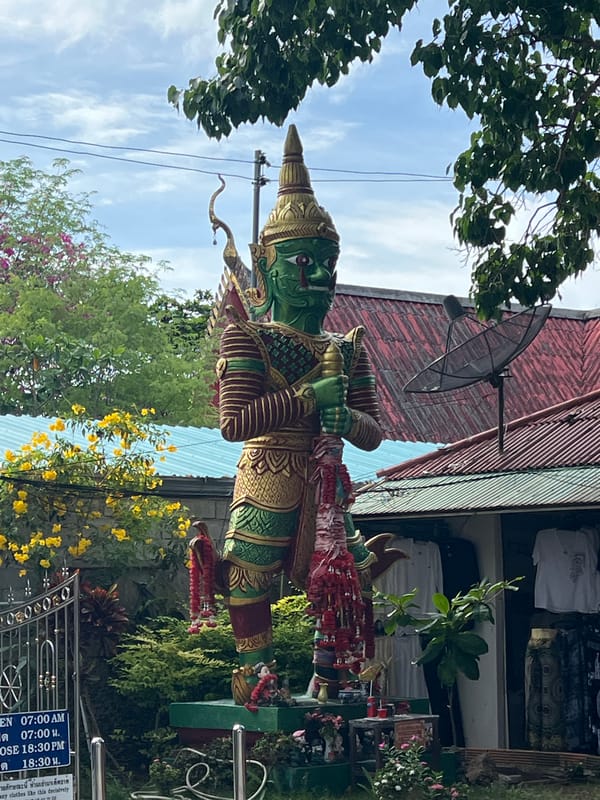 Temple visit documented at Big Buddha complex in Thailand