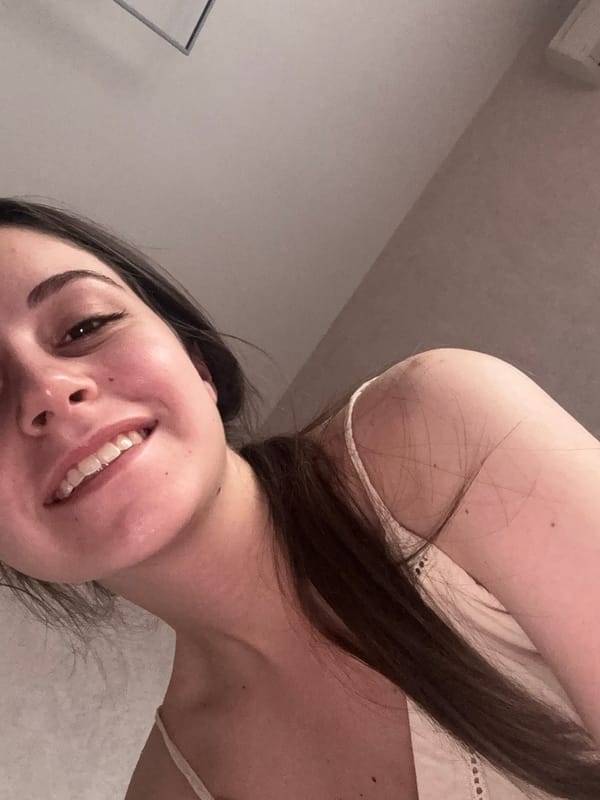 Woman takes playful selfies in early morning Bulgaria session