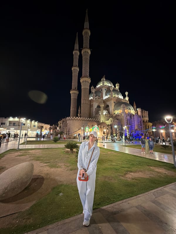 Evening tourism and dining at Sharm El Sheikh mosque district