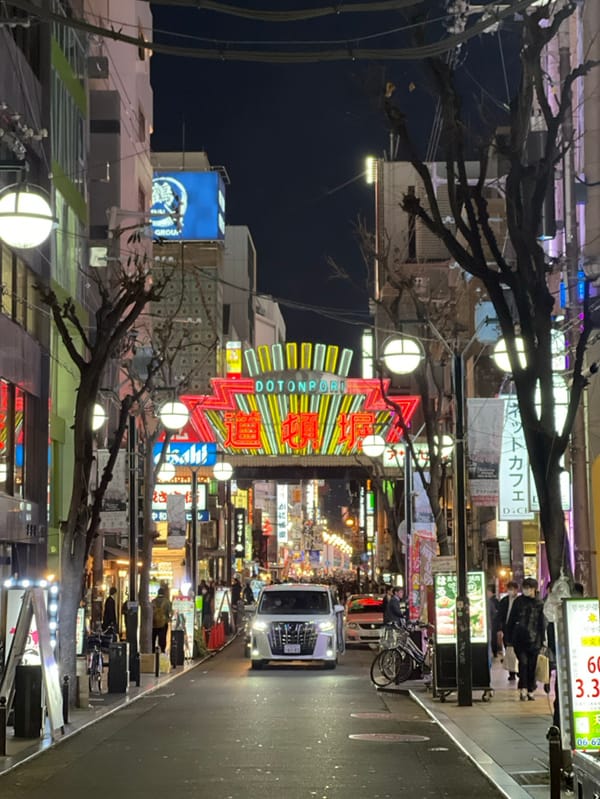 Nighttime neon scene captured in Osaka's Dotonbori district