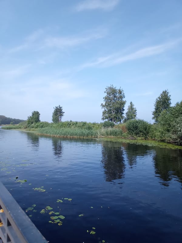 Quiet morning around Belozersk's waterways and streets