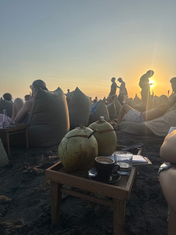 Sunset beach gathering draws crowds to North Kuta volcanic shores