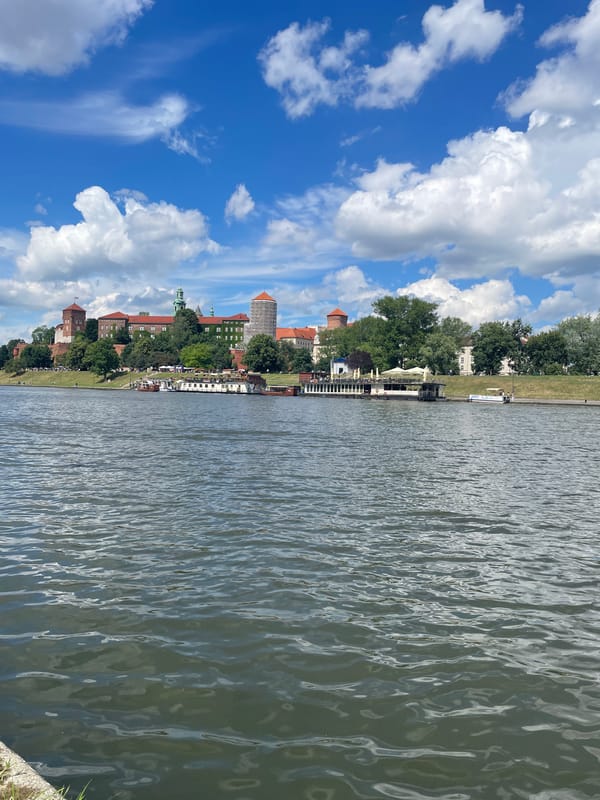 Saturday afternoon scenes along Krakow's Vistula River near Wawel Castle
