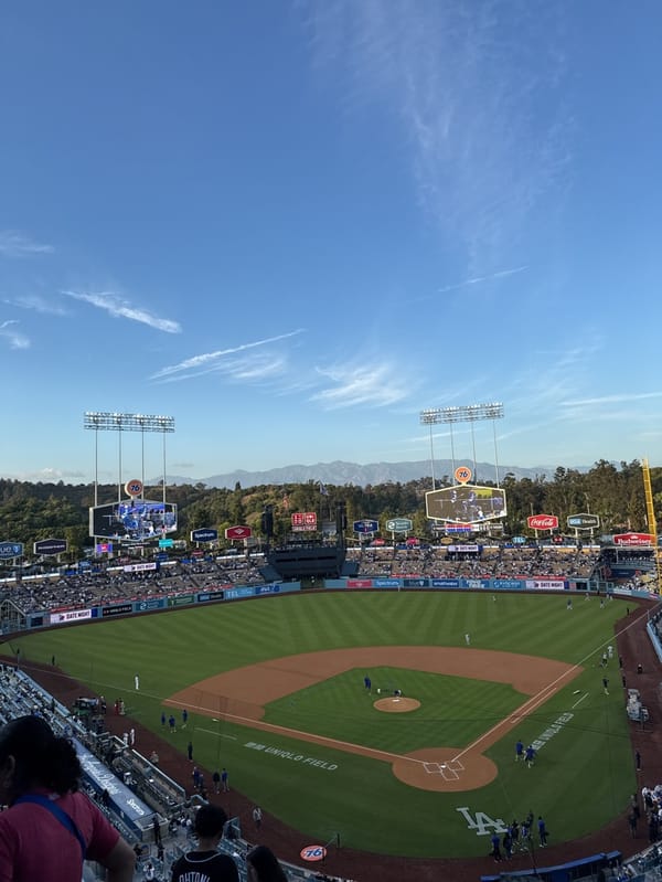 Baseball game draws crowds to Dodger Stadium