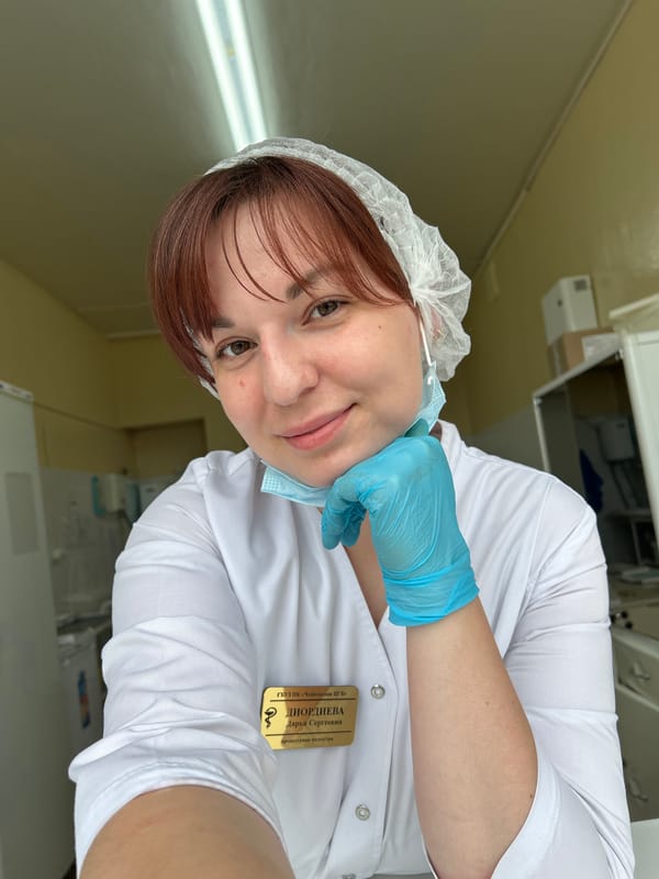 Medical worker documents workday in Фоки, Russia