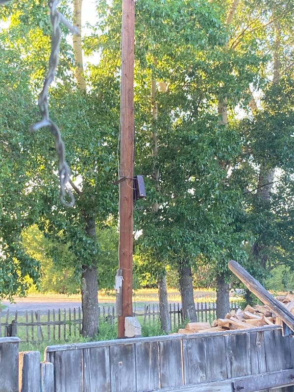 Quiet afternoon in a Russian village backyard