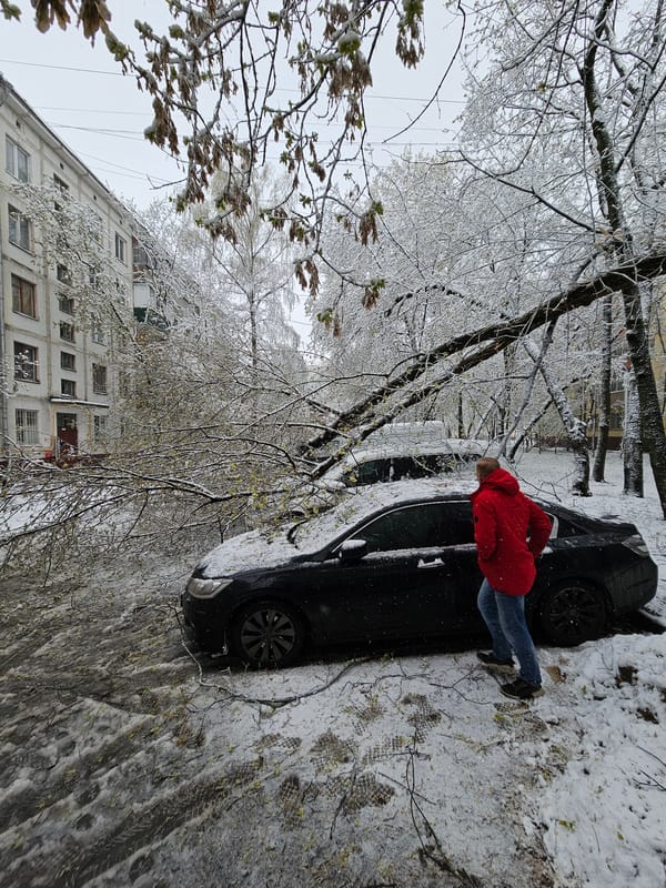 Morning routines captured in snowy Khimki, Russia