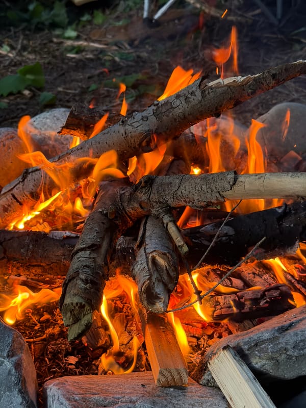 Campfire night and waterfall exploration at Snoqualmie Pass