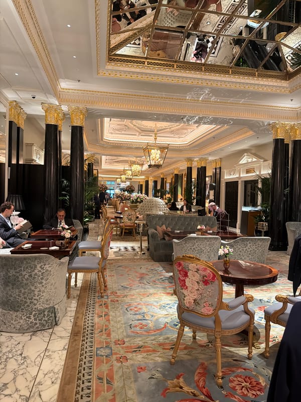Luxury London establishment interior documented during afternoon visit
